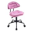 BSNANCA Adjustable Rolling Stool with Backrest and Wheels Height Adjustable Swivel Chair for Salon Spa Tattoo and Drafting Work (Pink) view 1