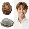 Healthlif Transparent Thin Skin Toupee For Men European Human Hair Pieces For Men 0.06mm Think Skin Hair Replacement System For Mens Hair System 8x10-100% light to Medium density20R# view 1