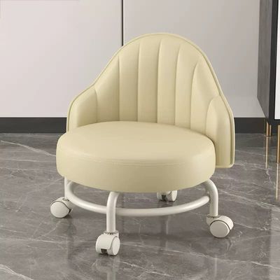 BSNANCA Low Roller Seat Stool with Backrest - Efficient Mini Rolling Scoot Stool for Home Cleaning, Outdoor Picnics & More - Garage, Shop, Office (Camel)