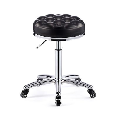 BSNANCA Adjustable Height Rolling Stool with Wheels and Swivel Ultra Soft Padded Seat for Home Beauty and Hair Salons (Brown) (Black One Size)