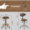 BSNANCA Adjustable Height Rolling Swivel Stool with Back 5 Wheels 360 Rotation PU Leather Seat Retro Industrial Style for Salon and Kitchen Heavy Duty Metal Base 50 64cm (J) view 3