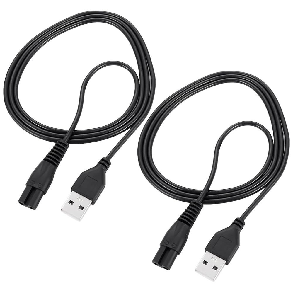 BELLIFFY 2pcs Usb Charging Cable for Electric Razor Durable Shaver Power Cord Connector Wear-resistant Material Charging Accessory