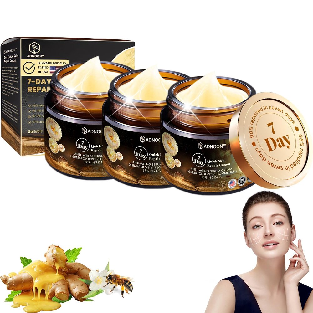 AEEHFENG ADNOON 7-Day Multi-Effect All-in-One Skin Care Cream, ADNOON Skin Care Cream, Professional Bee Venom Skin Care Cream, Fine Line Skin Care Cream for All Skin Types (3 Bottle)