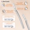 Women's Dermaplane Face & Eyebrow Razor Kit with GlamTweeler Slant Tweezers, Spoolie Brush, and Luxury Leather Storage & Travel Case + 10 Refill Blades (Silver) view 2