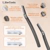Women's Dermaplane Face & Eyebrow Razor Kit with GlamTweeler Slant Tweezers, Spoolie Brush, and Luxury Leather Storage & Travel Case + 10 Refill Blades (Black) view 2