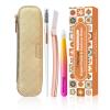 Women's Dermaplane Face & Eyebrow Razor Kit with GlamTweeler Slant Tweezers, Spoolie Brush, and Luxury Leather Storage & Travel Case + 10 Refill Blades (Rose Gold) view 1
