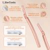 Women's Dermaplane Face & Eyebrow Razor Kit with GlamTweeler Slant Tweezers, Spoolie Brush, and Luxury Leather Storage & Travel Case + 10 Refill Blades (Rose Gold) view 2