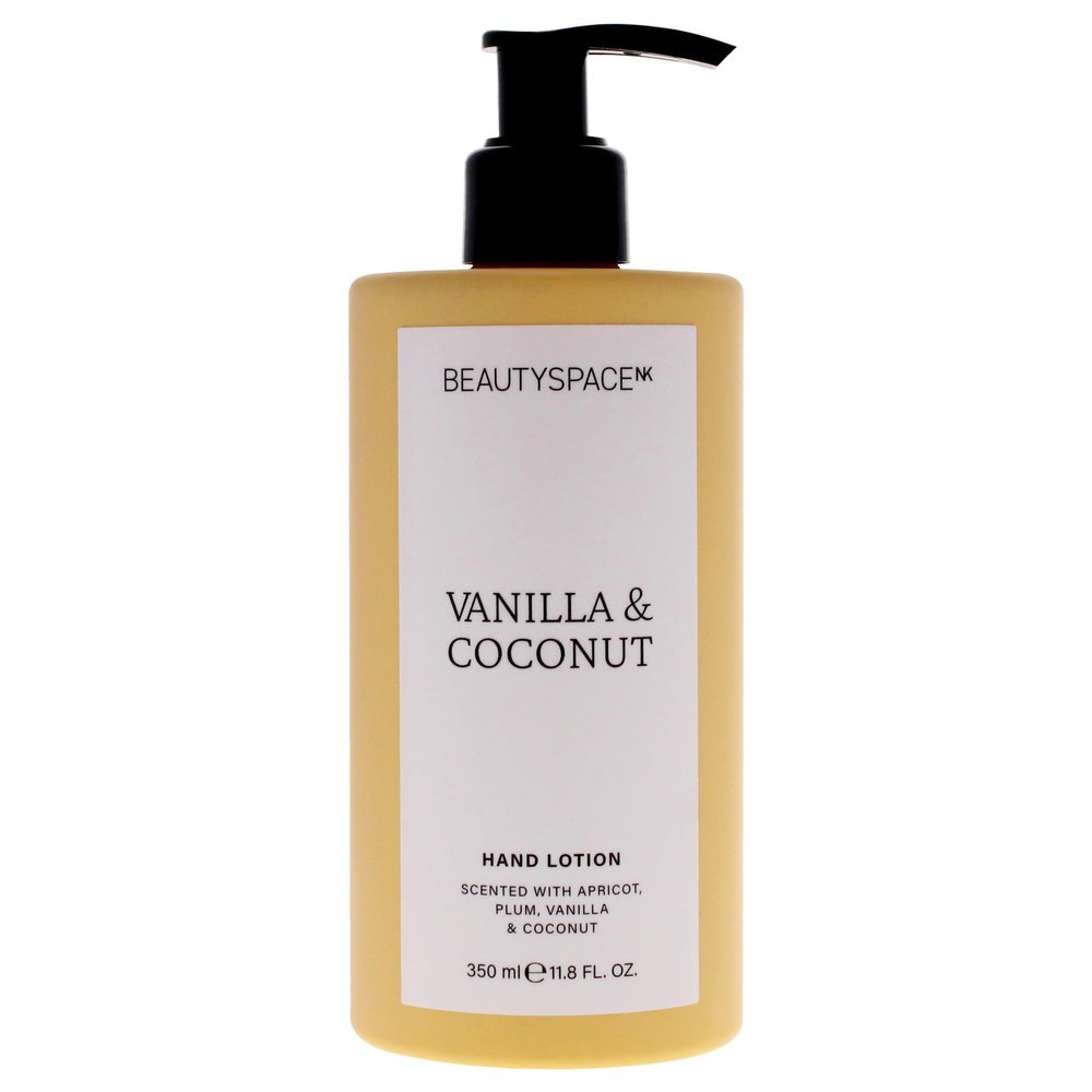 Beauty SpaceNK Vanilla & Coconut Hand Lotion Moisturizes & Nourishes Non-Greasy, Fast-Absorbing Softens & Protects Hands For All Skin Types Vegan & Cruelty-Free 11.8 oz