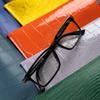 Calfskin Glasses Case with Alligator-Style Texture  Durable, Luxurious Design (Nugget, Medium) view 3