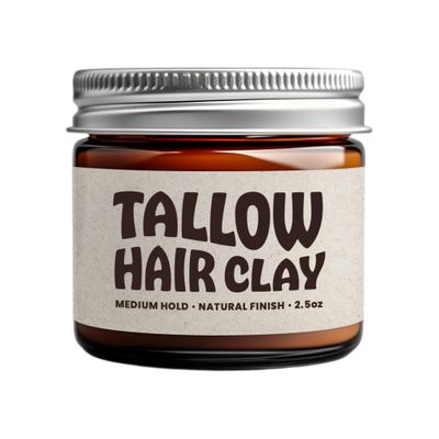 Earth Wave All Natural Tallow Hair Clay - Premium Hair Styling Clay - Organic Ingredients - Zero Toxins - American Made - Perfect for everyday use - Medium Hold & Natural Finish  2.5 oz