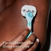 Flamingo Moisture Plus Women's Razor Set - No Shave Gel Needed - Razor Handle, 4 Blade Refills, Shower Holder - Seafoam view 4