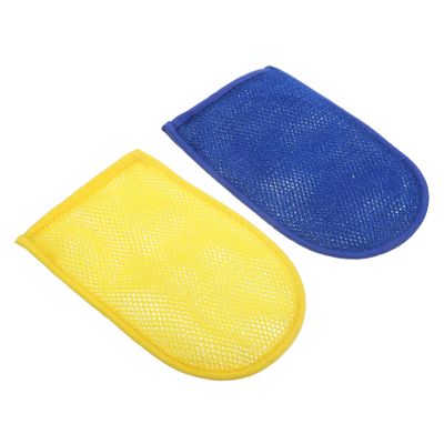 ASAKKURA 2pcs Exfoliating Gloves for Shower Bath Body Scrubber Mitts for Back Neck Shoulder Foot