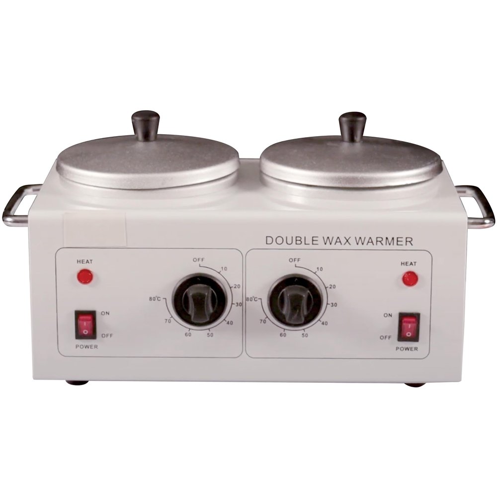 Discount Spa Equipment - Double Wax Warmer, Wax Warmer for Hair Removal, Wax Kit with Pedestals, Fits 2 (14 Oz) Hard Wax Can, Adjustable Temp Up To 80 Degrees Celsius