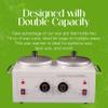 Discount Spa Equipment - Double Wax Warmer, Wax Warmer for Hair Removal, Wax Kit with Pedestals, Fits 2 (14 Oz) Hard Wax Can, Adjustable Temp Up To 80 Degrees Celsius view 3