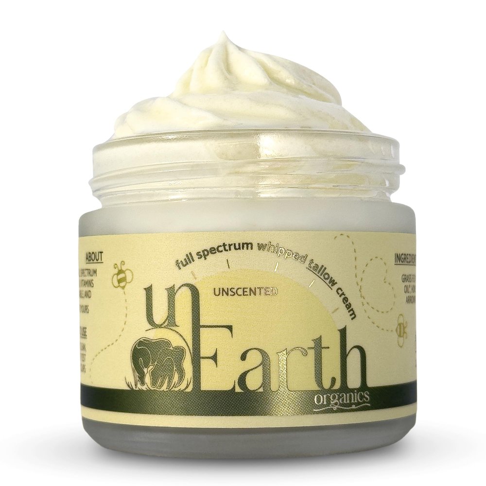 Beef Tallow for Skin - 100% Organic Moisturizing Body Oil with Grass Fed Tallow - Deep Hydration & Repair for Acne, Eczema, Psoriasis, Dermatitis - Handcrafted, Eco-Friendly Packaging (Unscented)
