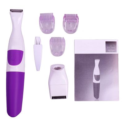 2 in 1 Women Epilator Hair Removal Wet Dry Electric Cordless Flexible Head Bikini Trimmer Epilator Purple