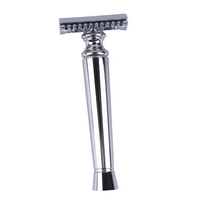 ASAKKURA Old-fashioned Manual Razor for Men Beard Trimming Tool Compact Shaving for Father's Day Present Lightweight Silver Design