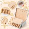 AellasNervalt Bride Patch Letter Pearl Makeup Bag & Large Jewelry Organizer Box for Bride Bridesmaid Engagement Wedding Gift Cosmetic Bag Travel Toiletry Bag 2 Layer Jewelry Case for Women Bridal Gift view 4