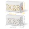 AellasNervalt 2P Bride Patch MRS Cosmetic Bag PU Leather White Letter Portable Waterproof Purse Organizer Travel Toiletry Bag Engaged Makeup Bag Gift for Women Girls view 2