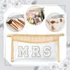 AellasNervalt 2P Boho Patch MRS Cosmetic Bag Clear Zipper Makeup Bag Travel Toiletry Bag Transparent Waterproof Makeup Bag Cute Makeup Pouch Bridal Bag Engagement Present Wedding Gift for Women Girls view 3