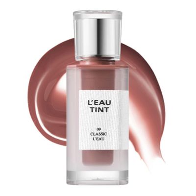 BBIA LEAU Tint  Glossy & Glow Lip Stain Watery Lip Tint Non-Sticky High Shine Finish Long-lasting Moisturizing Lightweight Natural Daily Use Vegan Korean Makeup (09 CLASSIC L'EAU)