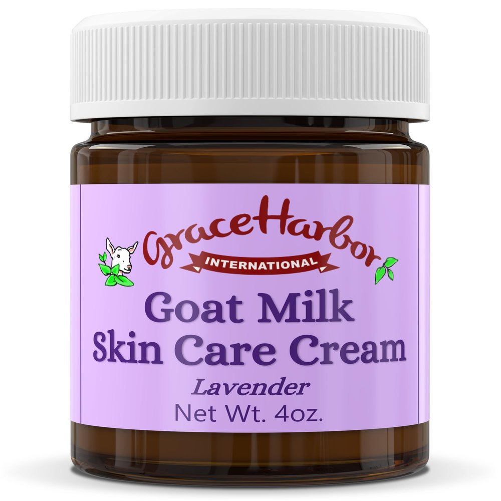 Grace Harbor Goat Milk Skin Care Cream Lavender Nighttime Facial Moisturizer for Women Natural, Essential Oils, Deep Hydration for Dry Skin Eye Cream 4oz