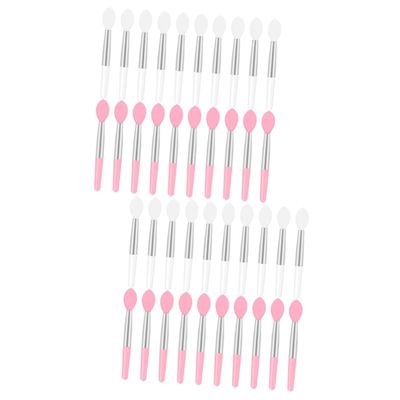 Beatifufu 2sets Micro Brush Applicator Lip Mask Brush Set Silicone for Smooth Application 20pcs*2