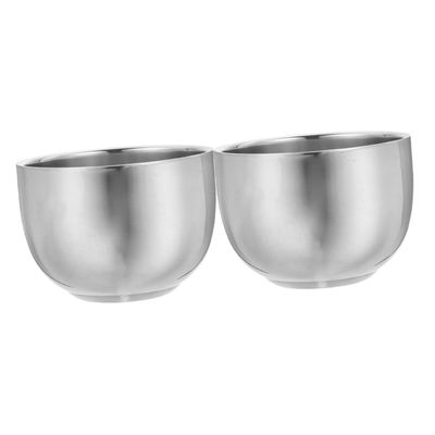 Beatifufu Smooth Shaving Mug Shave Cup Men's Shaving Foam Bowl Shave Foaming Dish Stainless Steel Double Layer