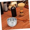 Beatifufu Smooth Shaving Mug Shave Cup Men's Shaving Foam Bowl Shave Foaming Dish Stainless Steel Double Layer view 4