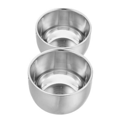 FRCOLOR 2pcs Stainless Steel Double Layer Shaving Bowl Shaving Soap Container for Men Portable Foaming Dish for Luxurious Lather Generation Travel-friendly