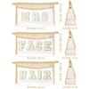 AellasNervalt Boho Patch MRS FACE HAIR Makeup Bag Clear Toiletry Bag Varsity Letter Travel Cosmetic Bag beige Transparent Waterproof Snacks Bag Cute Zipper Makeup Pouch for Women Girls view 2