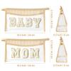 AellasNervalt Boho Patch Cosmetic Bag - Christmas Gift MOM BABY Chenille Varsity Letter Toiletry Bag Beige Clear Waterproof Travel Makeup Bag PVC Zipper Clutch Daily Use Purse for Mom Women Girls view 2