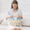 AellasNervalt Boho Patch Cosmetic Bag - Christmas Gift MOM BABY Chenille Varsity Letter Toiletry Bag Beige Clear Waterproof Travel Makeup Bag PVC Zipper Clutch Daily Use Purse for Mom Women Girls view 4
