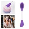 9pcs facial care kit, with Jade Roller and Gua Sha, Spa headband wristband, silicone facial mask brush, cleaning brush, portable cosmetic bag, self care gift for men women (Purple) view 2