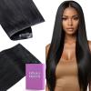 IDN BEAUTY 5+2 Invisi Edge Seamless Clip in Hair Extensions Human Hair Combo Pack, Straight 22 Inch 110g 5pcs Invisible Edge and 2pcs Seamless Clip ins for Black Women Natural Black No Leave Out view 1
