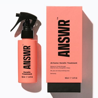 ANSWR At Home Brazilian Keratin Hair Treatment for All Hair Types Deep Nourishment, Eliminates Frizz, Salon Results At Home, Sulfate-Free, Safe for Colored Hair (3.4 Fl Oz (Pack of 1))