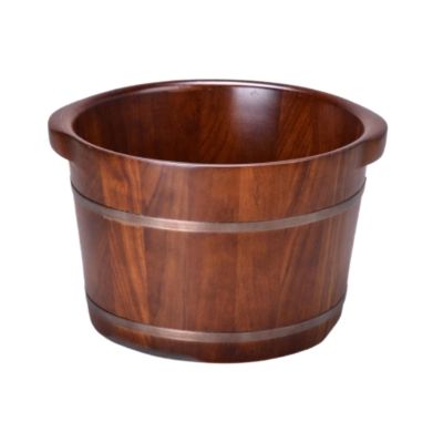 DRMEE Foot Soak Tub Wooden Foot Bath Bucket Sauna Bucket Water Bucket Handmade Wooden Foot Bath Tub for Foot Care Soaking Foot,Toe Nails(Without lid)