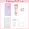 2 in 1 Electric Razors for Women, Electric Shaver for Women Bikini Trimmer, Portable Electric Razors Wet & Dry Use, Removable Head, Multifunctional Full-Body Shaving (Pink) view 2