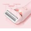 2 in 1 Electric Razors for Women, Electric Shaver for Women Bikini Trimmer, Portable Electric Razors Wet & Dry Use, Removable Head, Multifunctional Full-Body Shaving (Blue) view 4