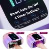 Purtato Professional Rechargeable 96W UV LED Portable Cordless UV Light for Nail Lamp Machine with Removable Stainless Steel Bottom,4 Timer Setting and Smart Sensor Nail Dryer (Gradient Purple) view 4