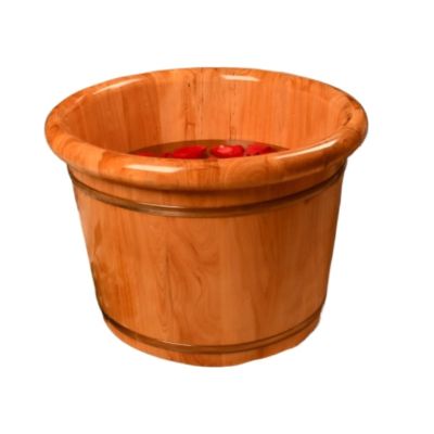 DRMEE Foot Soak Tub Wood Bucket for Foot Bath Handmade Wooden Foot Bath Tubs Foot Relaxing Barrel for Soaking Feet Relax Soaking Foot,Toe Nails(30cm)