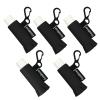 5 Pack Compact Clip-On Lip Balm Holder Keychain, Tight-Knit Elastic Lipstick Holder Sleeve, Minimalist Design Lip Gloss Lipstick Stretchable Key Chain Holder (Black, 5 Pack) view 1