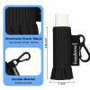 5 Pack Compact Clip-On Lip Balm Holder Keychain, Tight-Knit Elastic Lipstick Holder Sleeve, Minimalist Design Lip Gloss Lipstick Stretchable Key Chain Holder (Black, 5 Pack) view 2