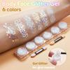 6 Shapes Body Glitter Gel and 4PCS Glitter Speckles for Halloween Raves Festivals Makeup (White) view 3
