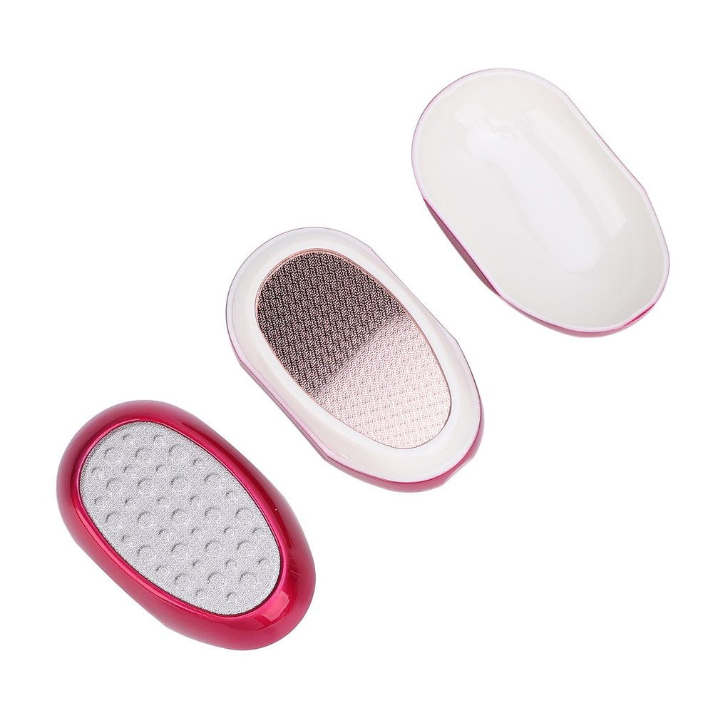 2 in 1 Stainless Steel Foot Scraper Home Foot File Callus Remover Foot Rasp for Dead Skin and Calluses (Rose Red)