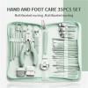QUANYING New Light Green 7-35 Pieces/Set Manicure Set Multifunctional Professional Nail Trimming Tool Foot Care Tool(Light Green 10Pcs) view 2