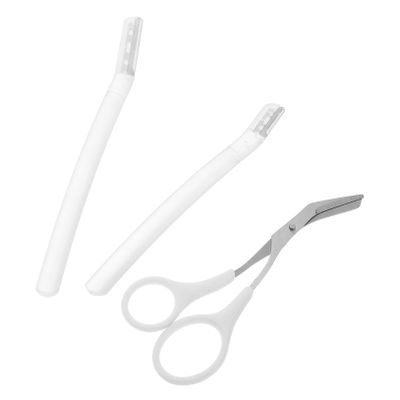 HAPINARY 1set Eyebrow Trimmer Scissors Comb Safety-focused Grooming Tools for Women and Men for Precise Eyebrow and Eyelash Care
