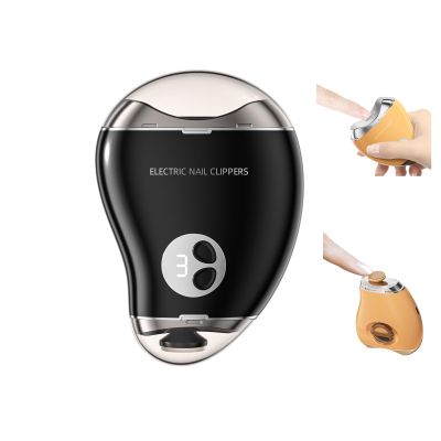 2 in 1 Electric Polishing Automatic Nail Clippers with LED, New Upgraded Electric Nail Clipper with 3 Speed Levels,Safe and Convenient Fingernail Trimmer for Baby, Kids, Seniors, Caregivers (Black)