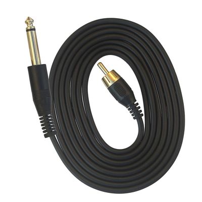 1.8M Tattoo Machine Power Cord Tattoo Pen Power Supply 6.35mm Mono Male to RCA Power Cable