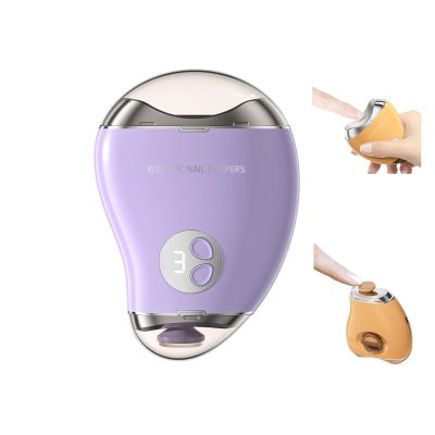 2 in 1 Electric Polishing Automatic Nail Clippers with LED, New Upgraded Electric Nail Clipper with 3 Speed Levels,Safe and Convenient Fingernail Trimmer for Baby, Kids, Seniors, Caregivers (Purple)